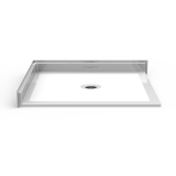 48" x 48" Corner Roll In Shower Pan | Center Drain from Showers4Less