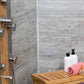 60 x 48 Multi-Piece Designer Roll In Shower | Full Package -Grecian Earth Wall System