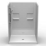60 x 48 Curbed Multi-Piece Shower | Pan + Walls from Showers4Less