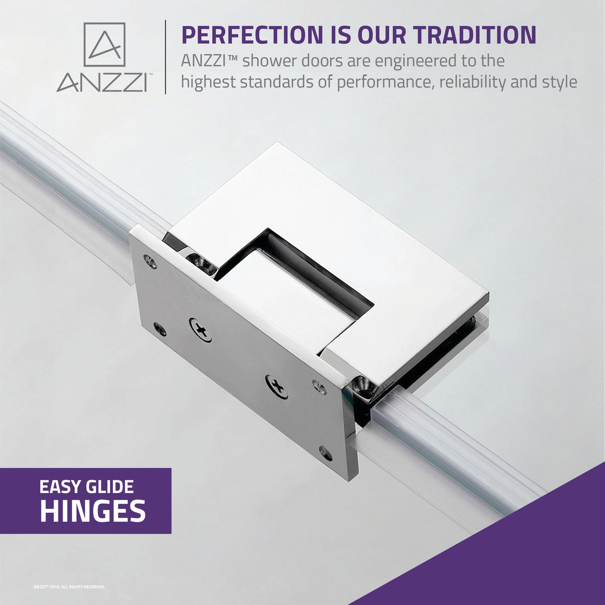 Consort Series 60 in. x 72 in. H Hinged Frameless Shower Door with Tsunami Guard Tempered Glass
