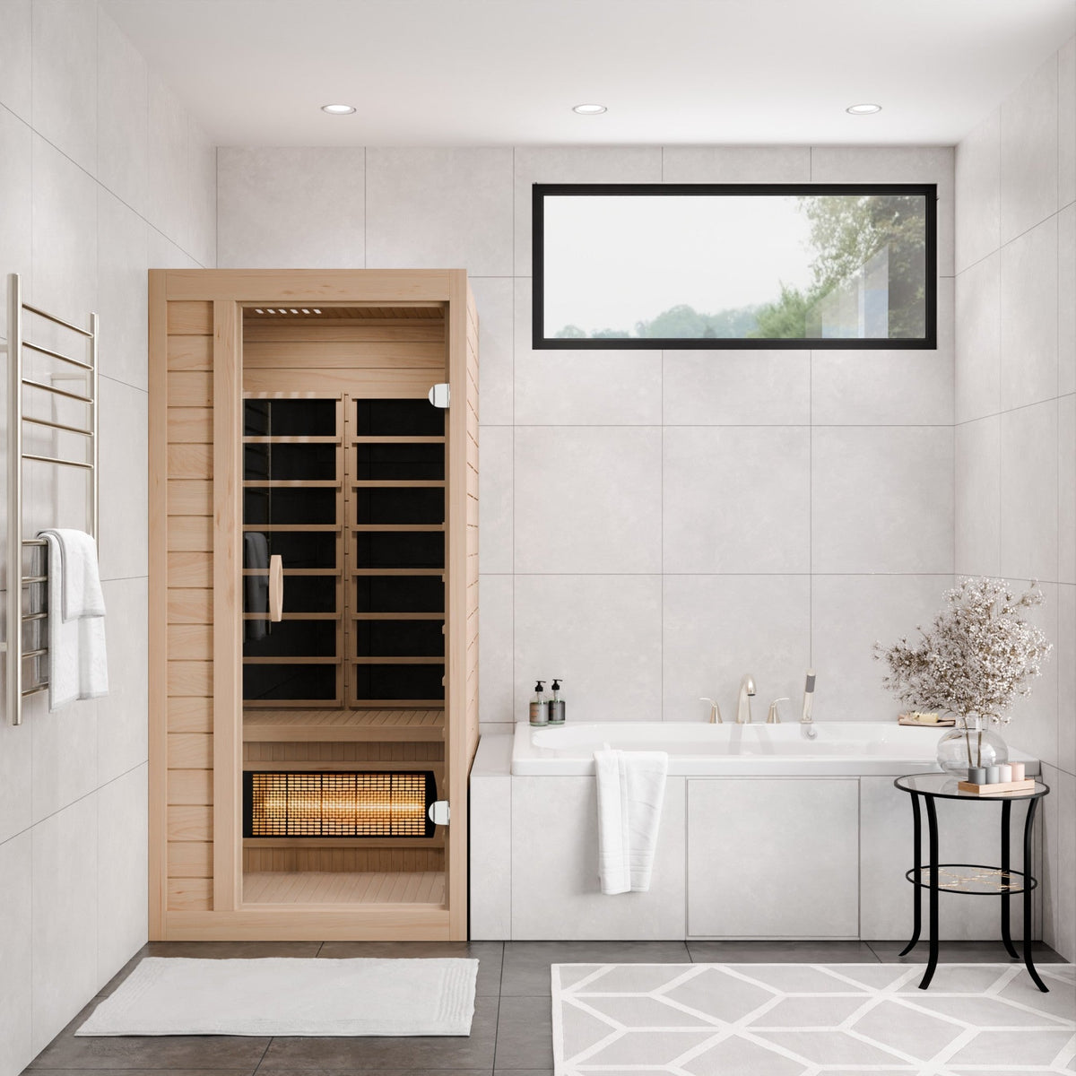 Infrared Sauna, Lucia Person Indoor Hemlock