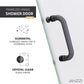 Fellow Series 24 in. x 70 in. Frameless Hinged Shower Door with Clear/Frosted Tempered Glass and Tsunami Guard