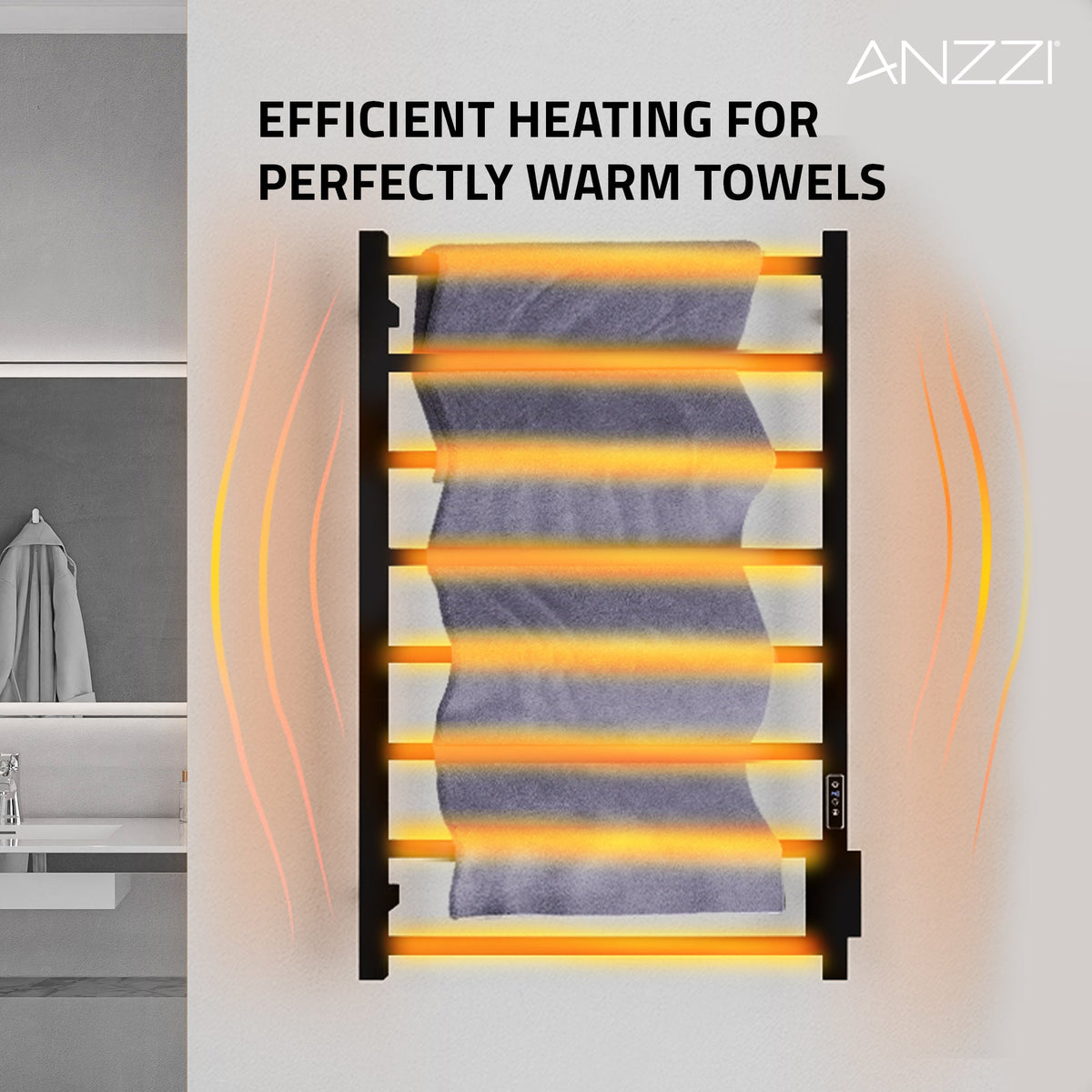 Towel Warmer, ANZZI Bell Bar Mounted