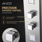 Shower Panel, VISOR Jetted Full Body Brushed Steel