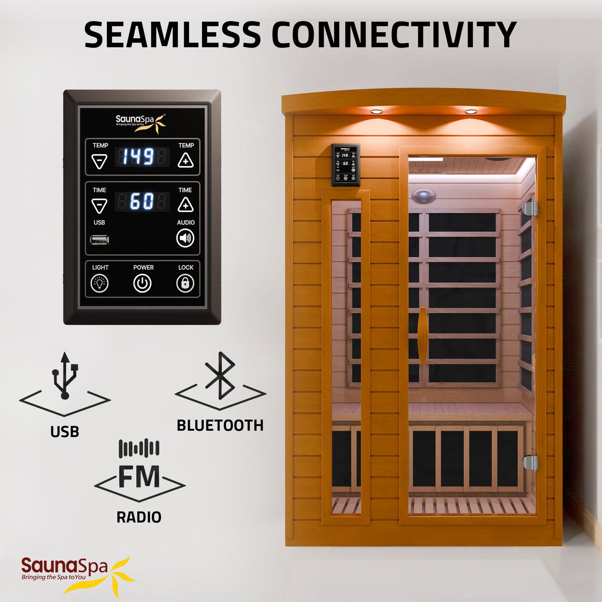 Infrared Sauna, 2 Person Indoor Cabin Chromotherapy Lighting