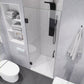 24 x 70 Frameless Shower Door, Fellow Hinged Clear/Frosted Tempered Tsunami Guard