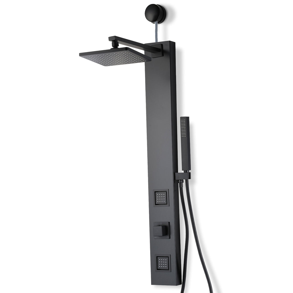 Dion Series 39 in. 2-Jetted Shower Tower with Heavy Rain Shower and Body Jets and Spray Wand