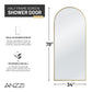 34 x 78 Framed Shower Door, Ember Arch Fixed Screen Fluted Glass