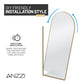 Ember Series 34 in. x 78 in Framed Arch Fixed Shower Screen Door with 8mm Tempered Clear or Fluted Glass