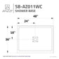 48 x 36 Shower Base, Center Drain, Pan Only