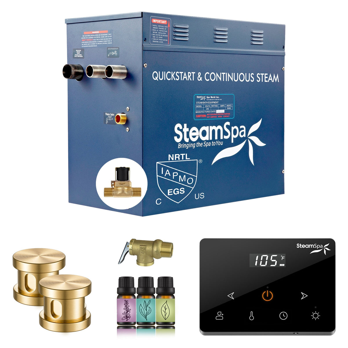 Steam Shower Generator, Full Package, Oasis Wireless