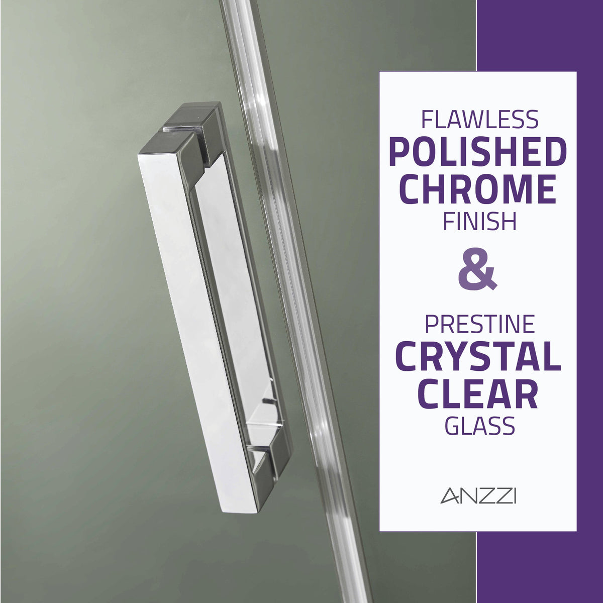 54 x 76 Frameless Shower Door, Rhodes Sliding Tsunami Guard
