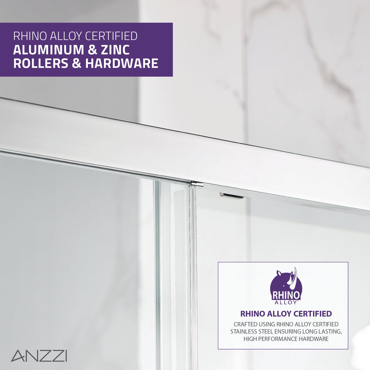 Halberd Series 59 to 60 in. x 72 in. Sliding Framed Shower Door with Tsunami Guard Tempered Glass