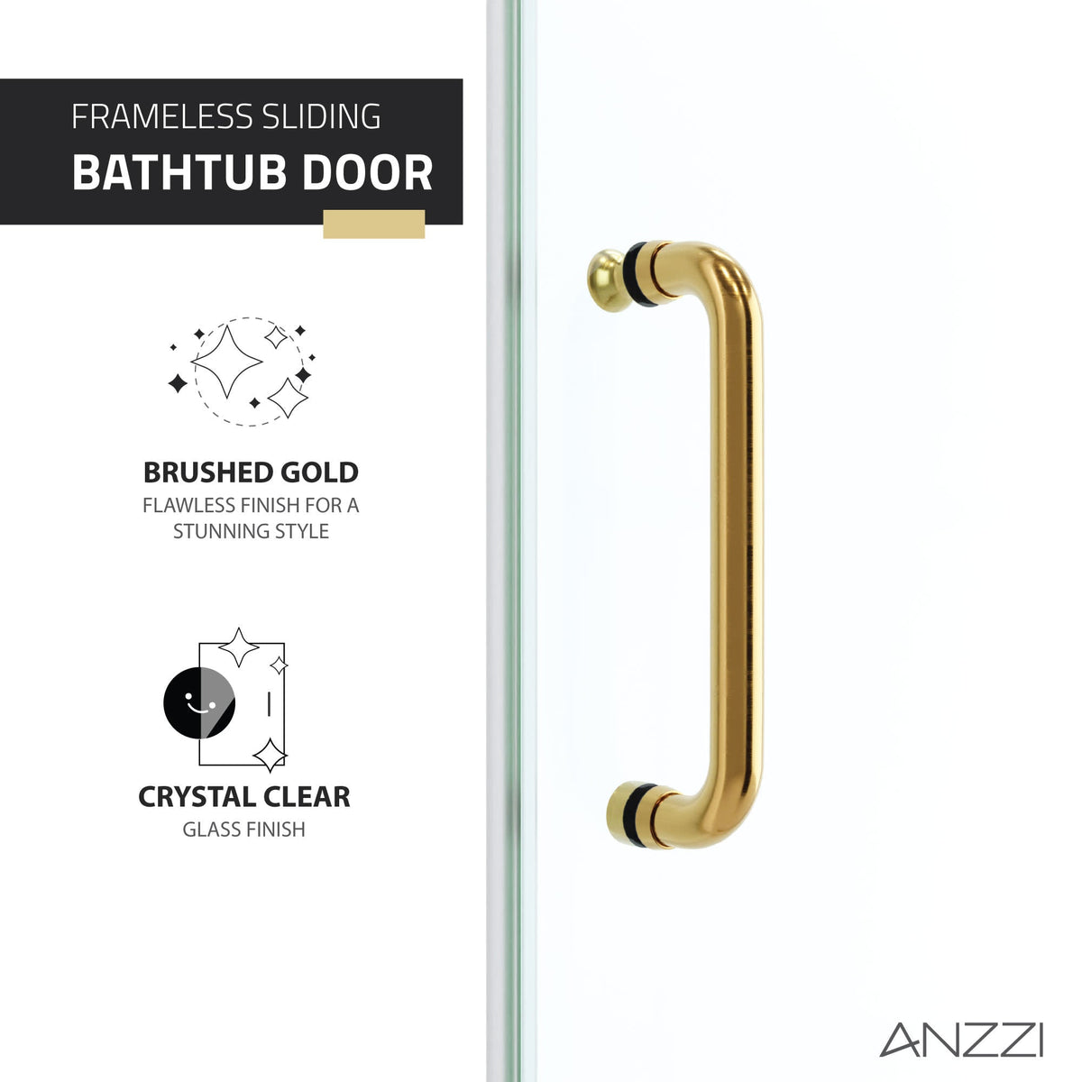 60 x 62 Tub Shower Door, Don Frameless Sliding
