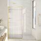 Welle 34 in. x 74 in. Framed Fixed Shower Screen Door with 5/16" (8mm) Tempered Fluted or Clear Glass