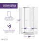 Castle Series 49 in. x 72 in. H Pivot Semi-Frameless Shower Door with Tsunami Guard Tempered Glass