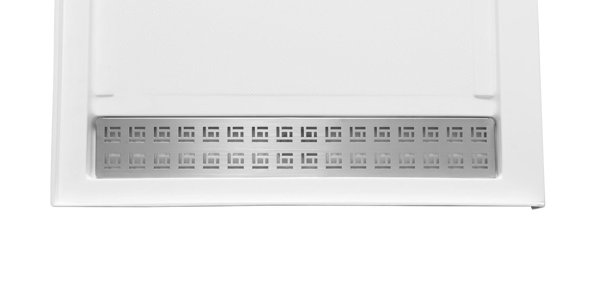 Field Base Series 36 in. L x 60 in. W Corner Shower Shower Pan Base with Left Drain in Glossy White Marine Acrylic