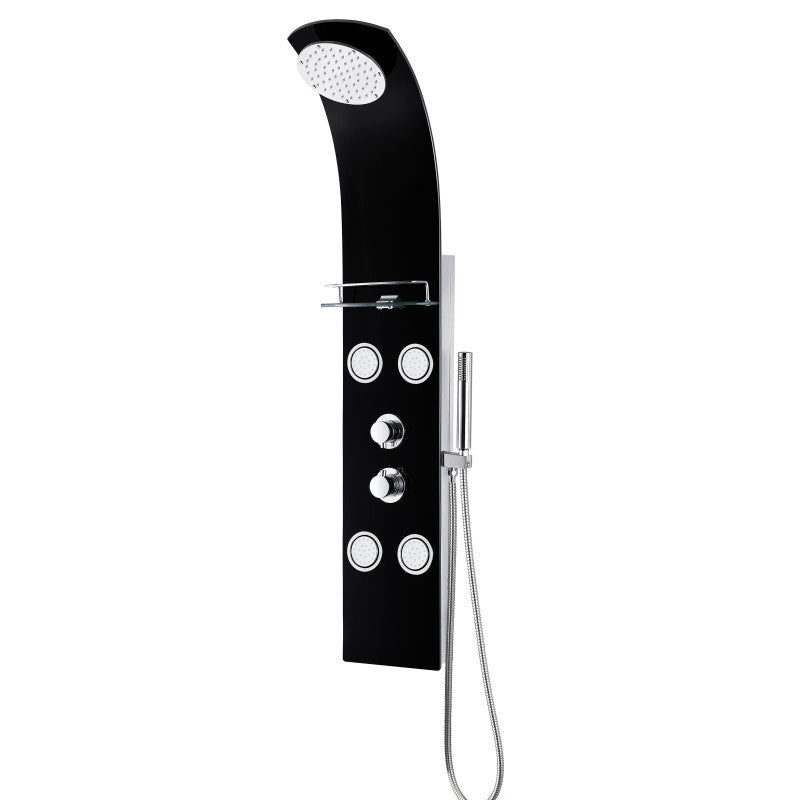 Shower Panel, Llano Full Body Heavy Wand Black