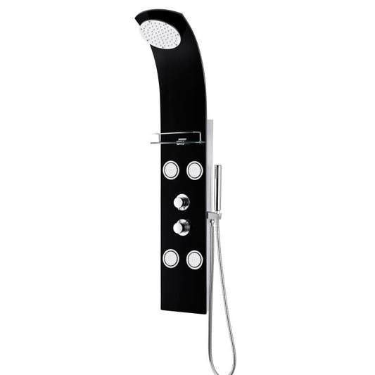 Shower Panel, Llano Full Body Heavy Wand Black