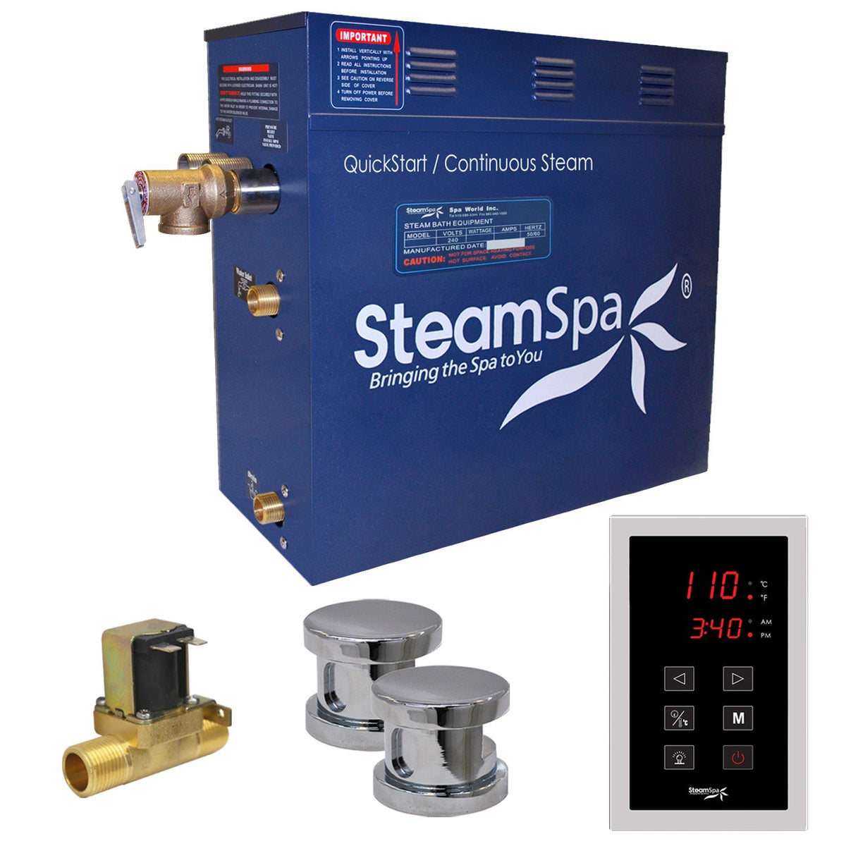 Steam Shower Generator, Full Package, Oasis Series