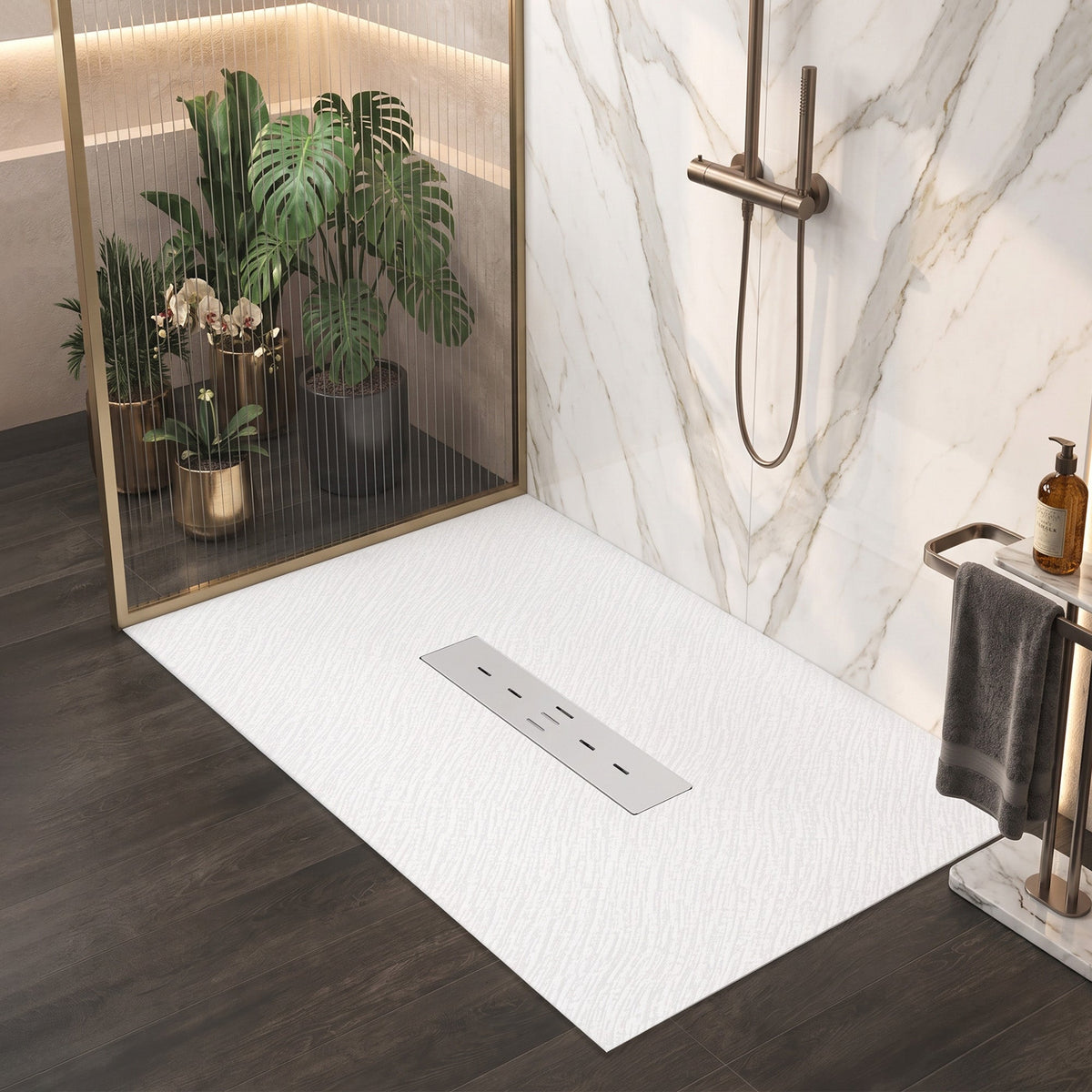 59 x 35 Shower Base, Center Drain, Pan Only