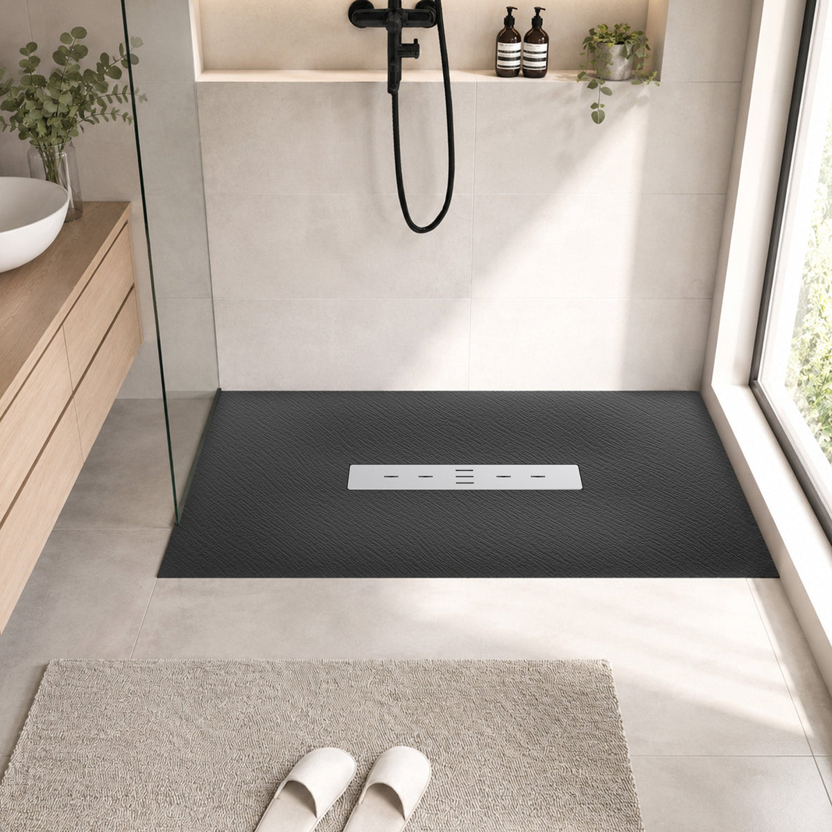59 x 32 Shower Base, Center Drain, Pan Only