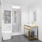 Fellow Series 30 in. x 72 in. Frameless Hinged Shower Door with Clear Tempered Glass and Tsunami Guard