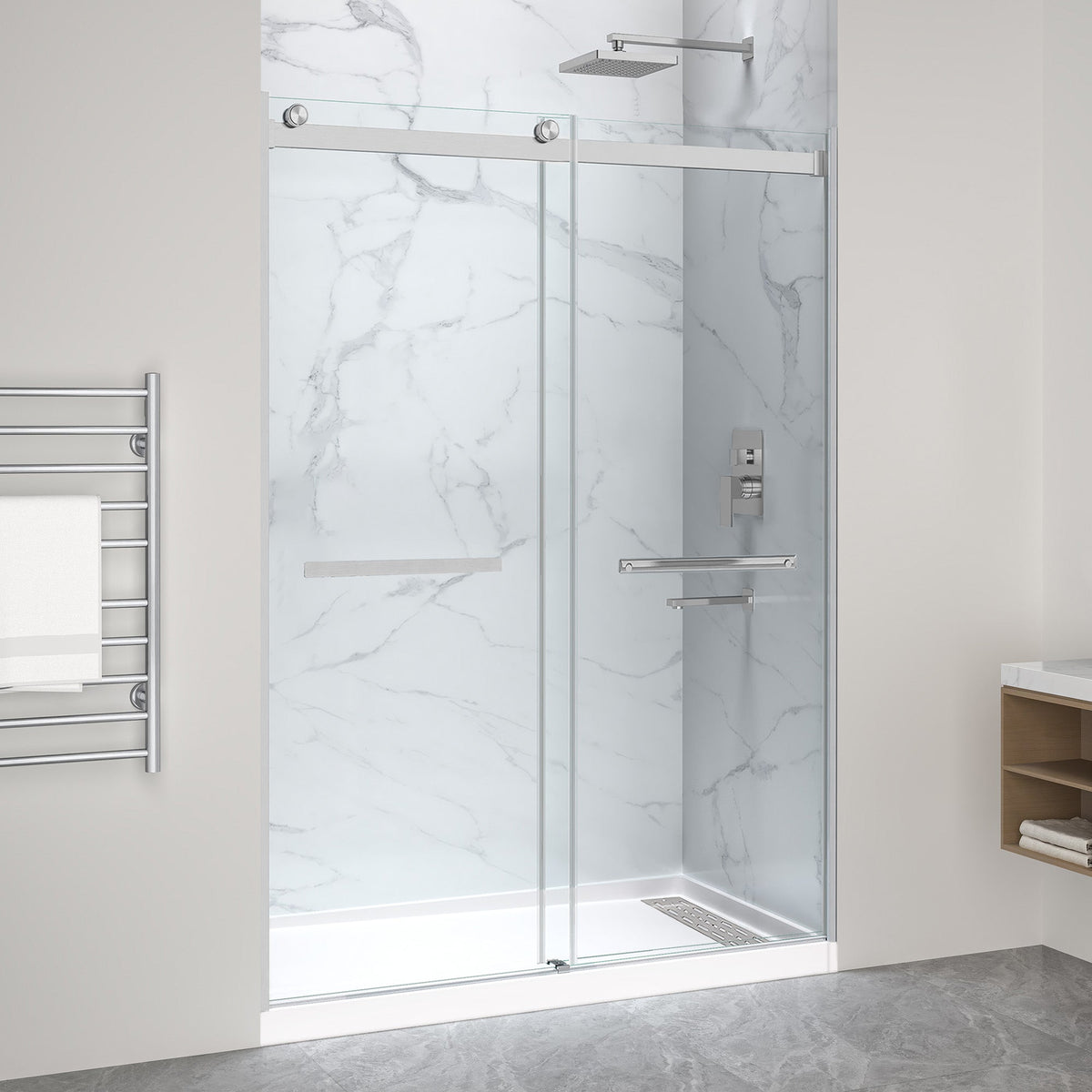60 x 36 Frameless Shower Door, Pan Only, Kahn Extra Deep ANR