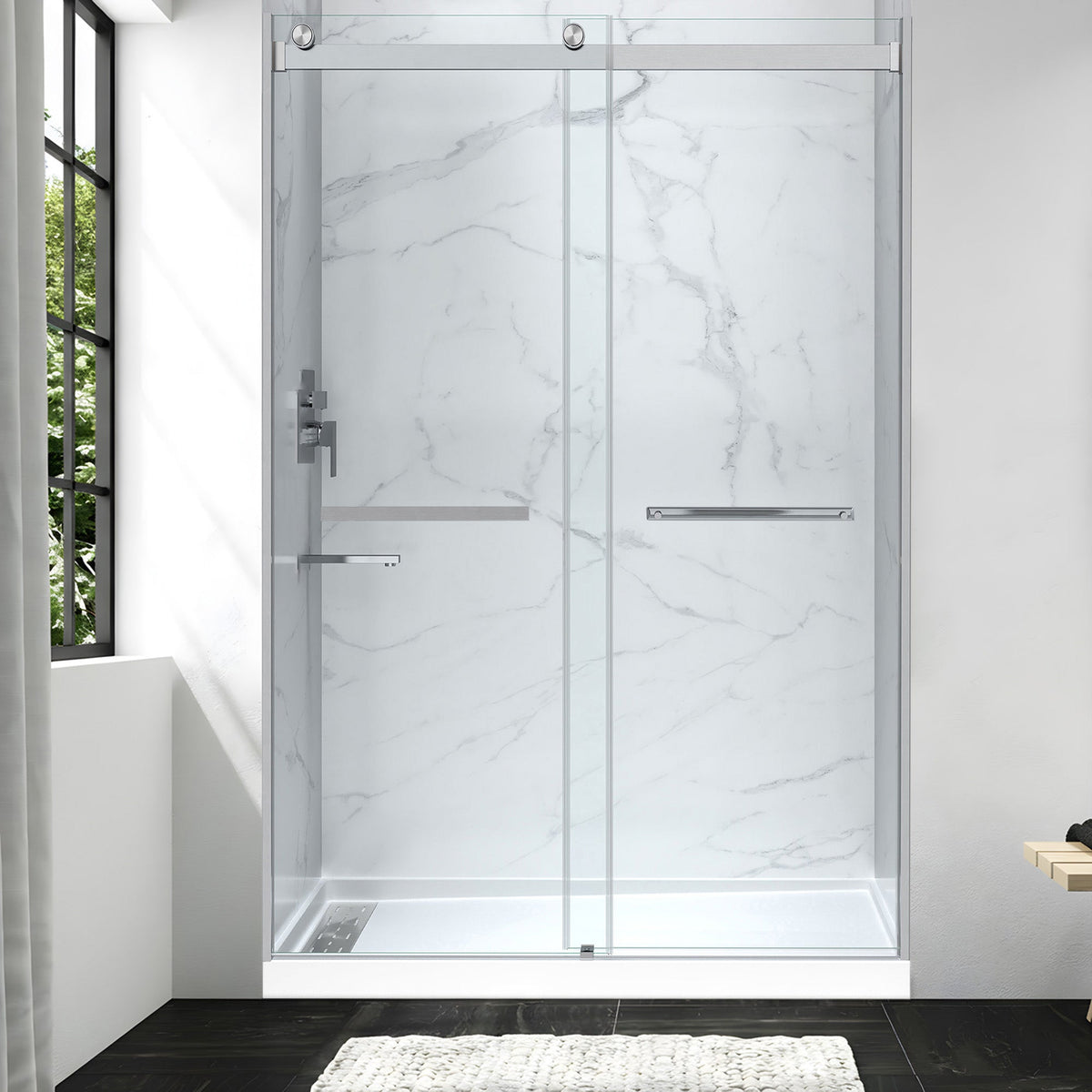 60 x 36 Frameless Shower Door, Pan Only, Kahn Extra Deep ANR