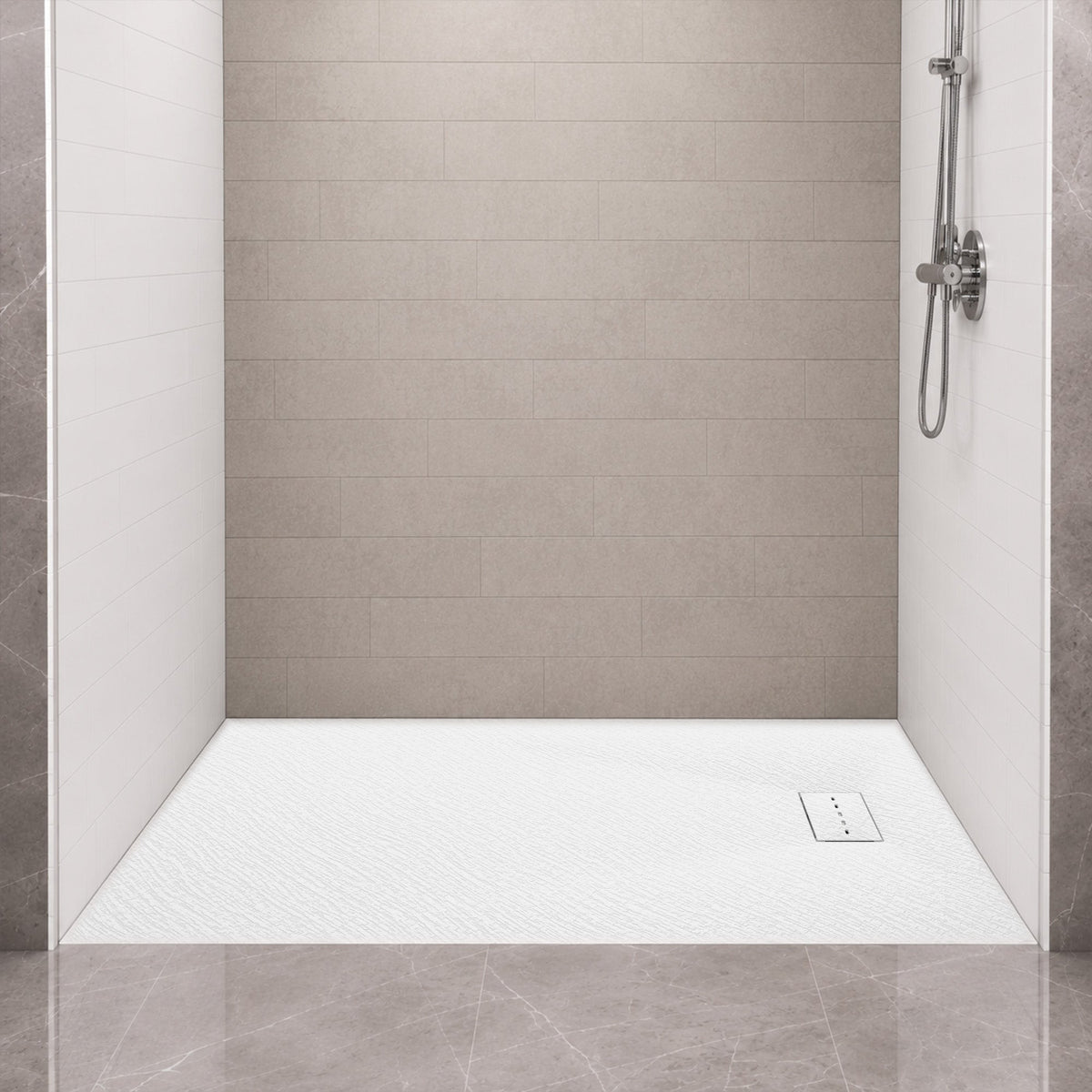 59 x 35 Shower Base, Pan Only, Barrier Free Curbless White and Slip-Resistant