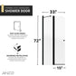 34 x 72 Frameless Shower Door, Romance Hinged Tsunami Guard Tempered Glass