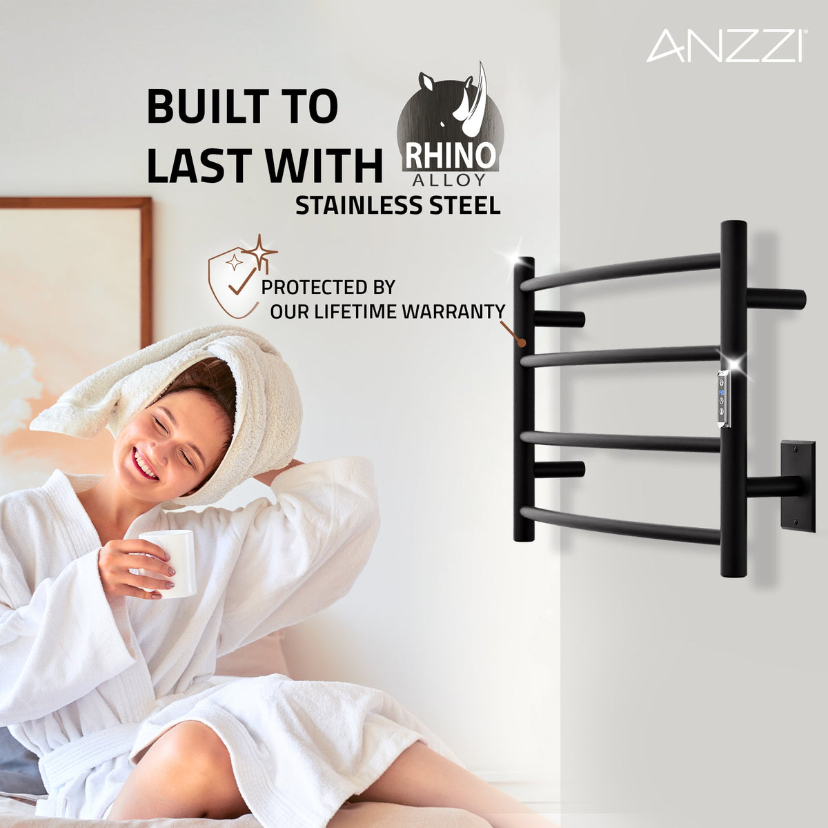 Towel Warmer, ANZZI Glow Bar Compact