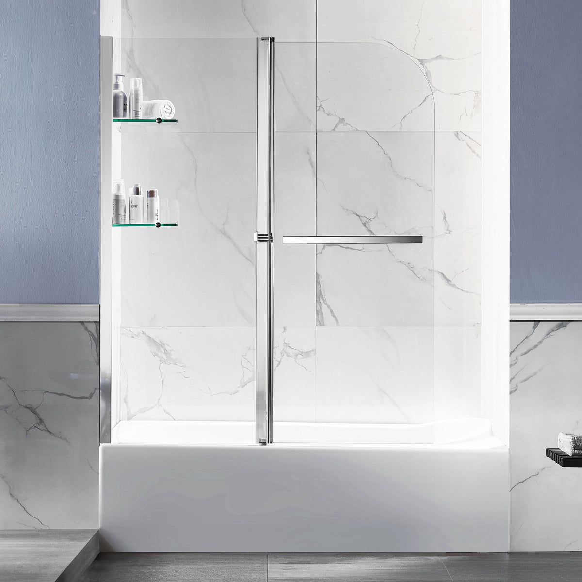 48 x 58 Tub Shower Door, Galleon Frameless TSUNAMI GUARD in. with