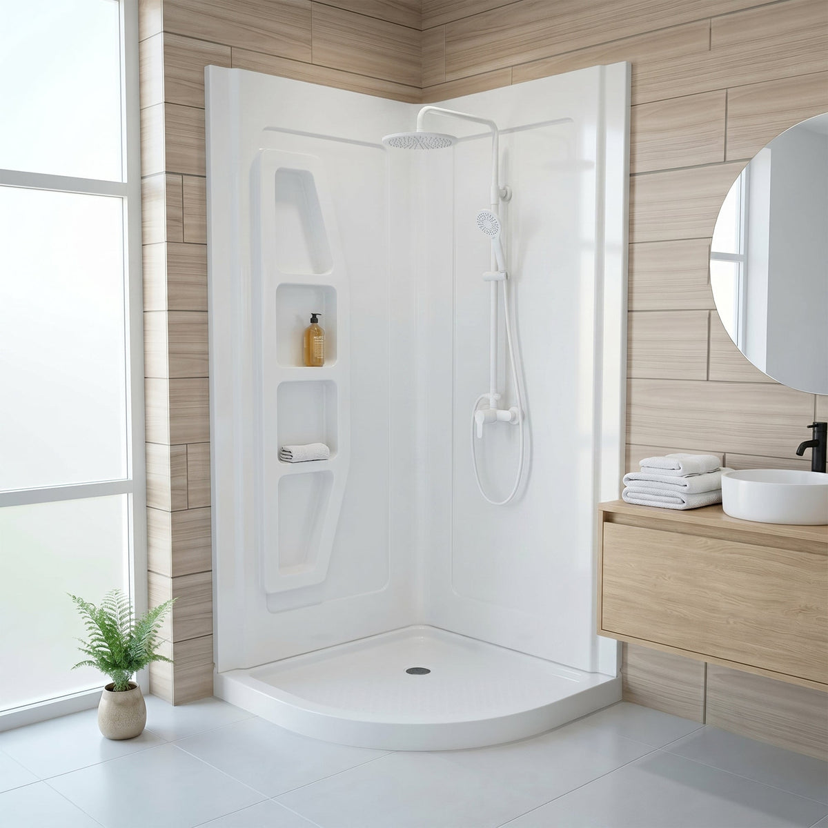 36 x 36 Shower Wall Panel, Walls Only, Gradient x DIY Friendly