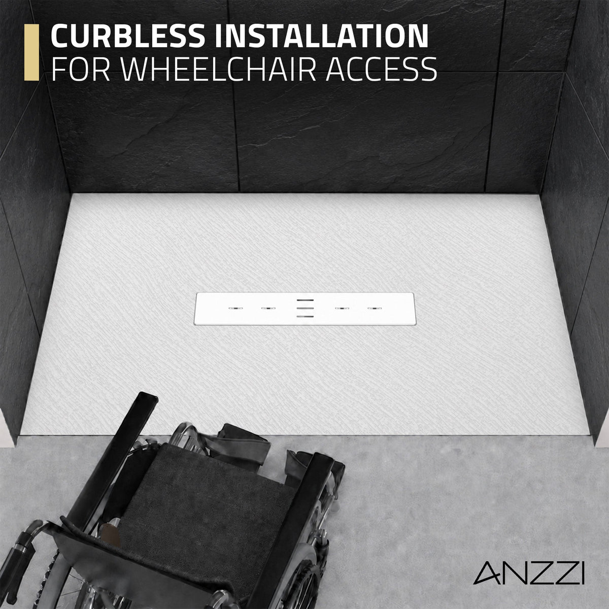 59 x 35 Shower Base, Center Drain, Pan Only