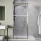 34 x 78 Framed Shower Door, Himmel Fixed Tsunami Guard Clear Glass