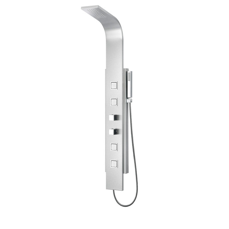 Shower Panel, VISOR Jetted Full Body Brushed Steel