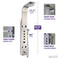 Echo 63.5 in. 4-Jetted Full Body Shower Panel with Heavy Rain Showerhead, Spray Wand and Tub Spout in Brushed Steel