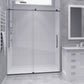 Madam Series 56 to 60 in. x 76 in. Frameless Sliding Shower Door with Clear or Tinted Tempered Glass and Tsunami Guard