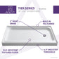 Tiers Base Series 36 in. L x 60 in. W Alcove Shower Shower Pan Base with Right Drain in Glossy White Marine Acrylic