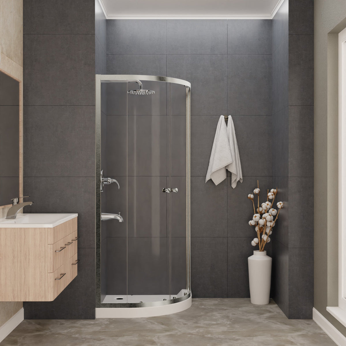 35 x 76 Framed Shower Door, Mare Enclosure TSUNAMI GUARD in. with