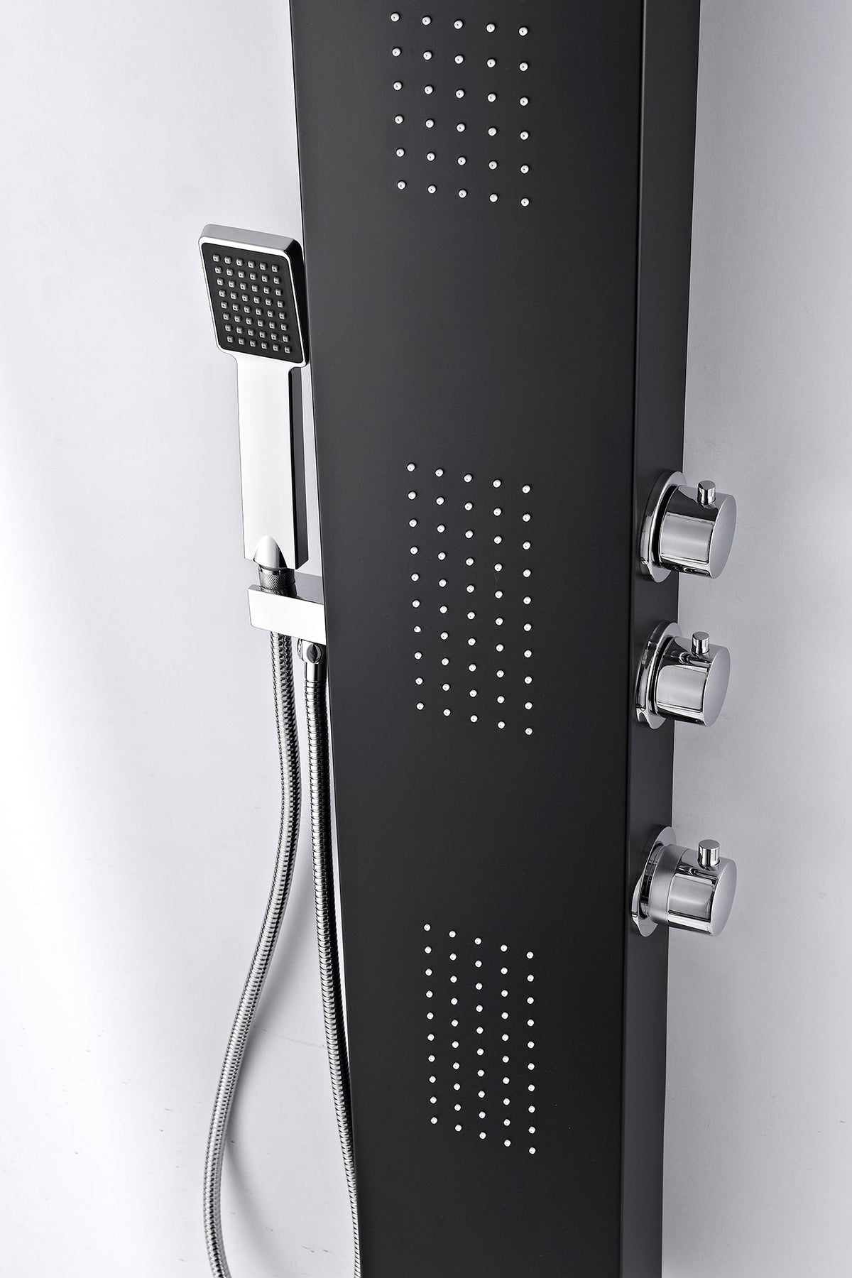 Shower Panel, LEVEL Jetted Full Body Wand Black