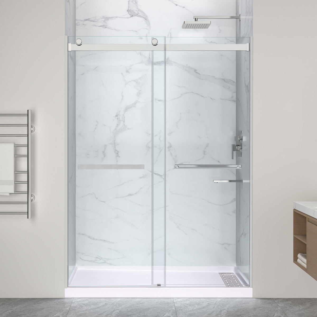 60 x 36 Frameless Shower Door, Pan Only, Kahn Extra Deep ANR