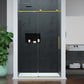 Mountain 48 in. W x 76 in. H Reversible Frameless Sliding Glass Shower Door with Soft-Close System - Multiple Finishes