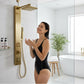 Dion Series 39 in. 2-Jetted Shower Tower with Heavy Rain Shower and Body Jets and Spray Wand