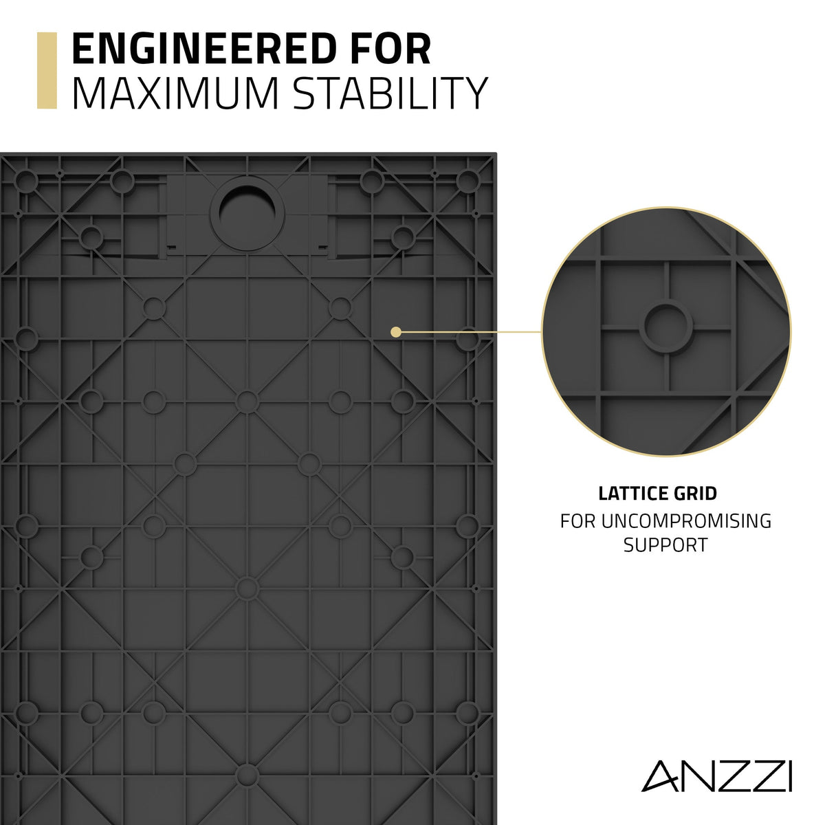 59 x 35 Shower Base, Pan Only, Barrier Free Curbless Black