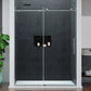 Mountain 60 in x 76 in. Reversible Frameless Sliding Deco-Glass Shower Door with Soft-Close System - Multiple Finishes