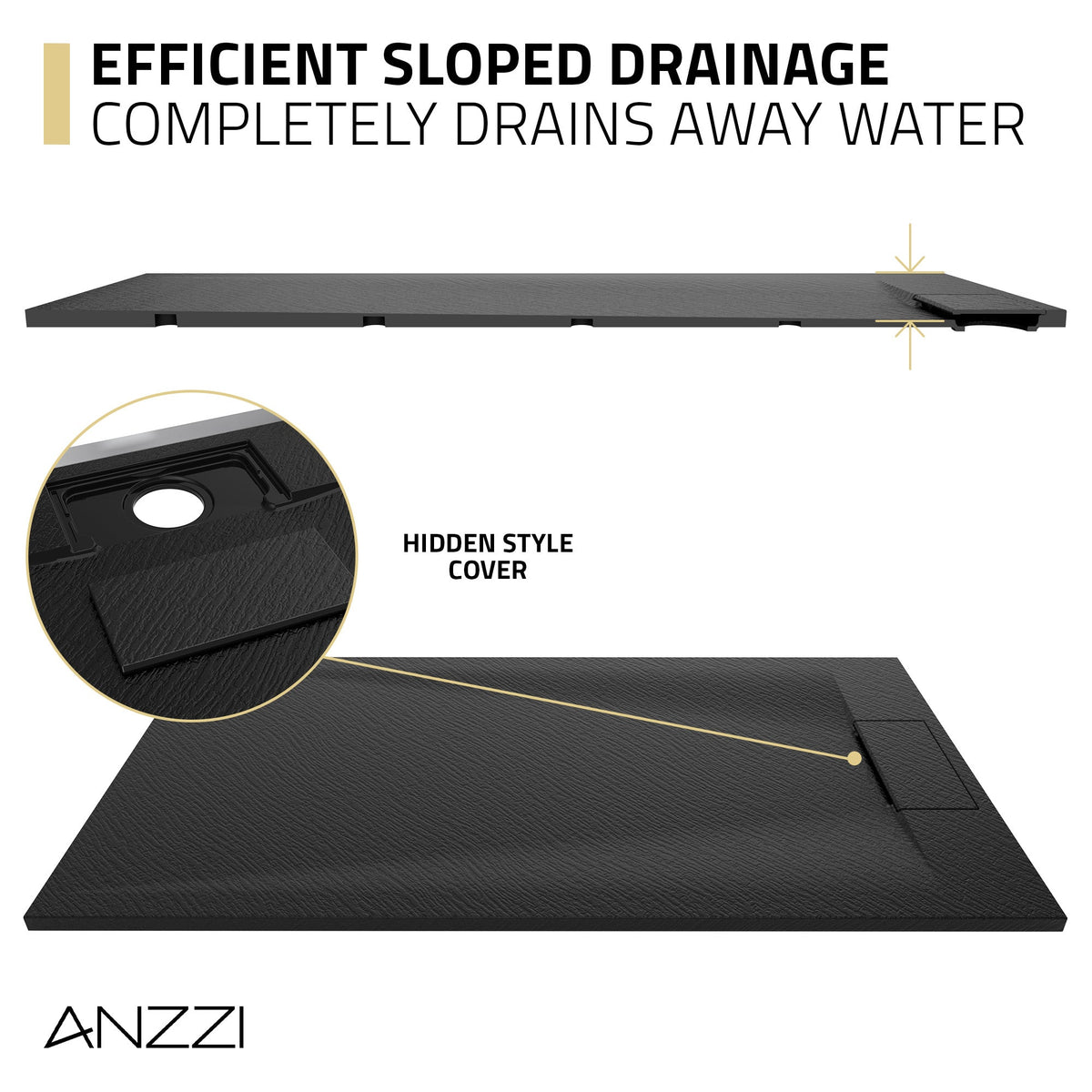 59 x 32 Shower Base, Pan Only, Reversible Drain Barrier Free