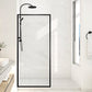 34 x 74 Framed Shower Door, Welle Fixed Screen Tempered Clear Glass