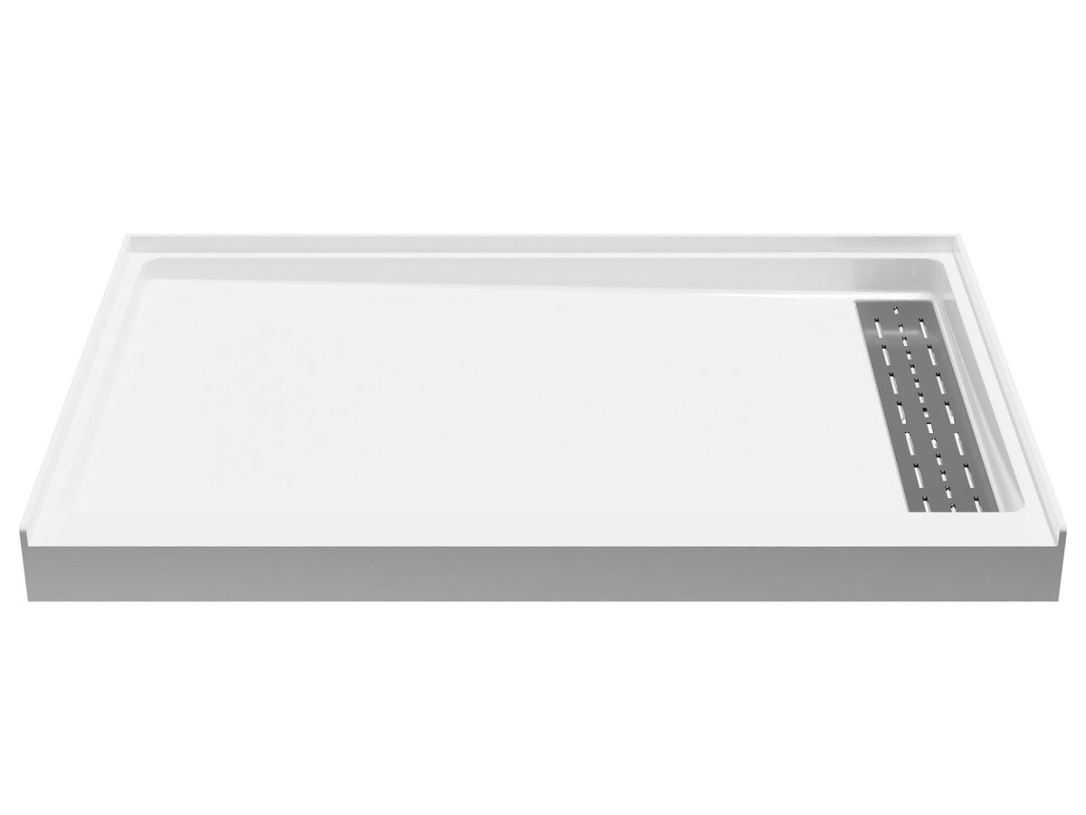 48 x 32 Shower Base, Pan Only, ANZZI Alexander Alcove Compression Drain Cover